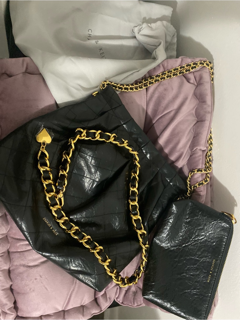 Charles & Keith Duo Double Chain Hobo bag
